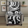 Black And White Polynesian Tattoo Print Armchair Protector