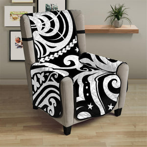 Black And White Polynesian Tattoo Print Armchair Protector