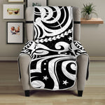 Black And White Polynesian Tattoo Print Armchair Protector