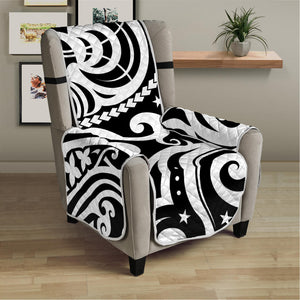 Black And White Polynesian Tattoo Print Armchair Protector