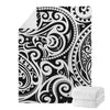 Black And White Polynesian Tattoo Print Blanket