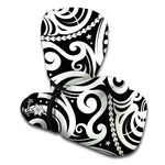 Black And White Polynesian Tattoo Print Boxing Gloves