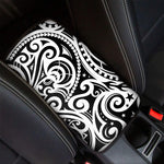 Black And White Polynesian Tattoo Print Car Center Console Cover