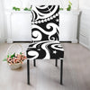 Black And White Polynesian Tattoo Print Dining Chair Slipcover