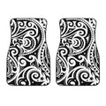 Black And White Polynesian Tattoo Print Front Car Floor Mats