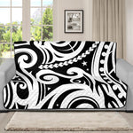 Black And White Polynesian Tattoo Print Futon Protector