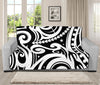 Black And White Polynesian Tattoo Print Futon Protector