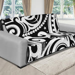 Black And White Polynesian Tattoo Print Futon Protector