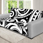 Black And White Polynesian Tattoo Print Futon Protector