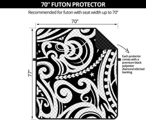 Black And White Polynesian Tattoo Print Futon Protector