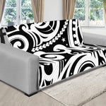 Black And White Polynesian Tattoo Print Futon Protector