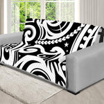 Black And White Polynesian Tattoo Print Futon Protector