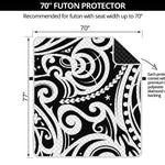 Black And White Polynesian Tattoo Print Futon Protector