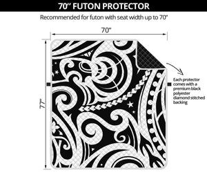 Black And White Polynesian Tattoo Print Futon Protector