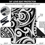 Black And White Polynesian Tattoo Print Loveseat Protector