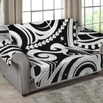 Black And White Polynesian Tattoo Print Loveseat Protector