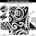 Black And White Polynesian Tattoo Print Loveseat Protector