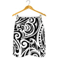 Black And White Polynesian Tattoo Print Men's Shorts