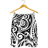 Black And White Polynesian Tattoo Print Men's Shorts