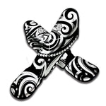 Black And White Polynesian Tattoo Print Muay Thai Shin Guard