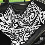 Black And White Polynesian Tattoo Print Pet Car Back Seat Cover