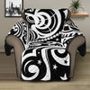 Black And White Polynesian Tattoo Print Recliner Protector