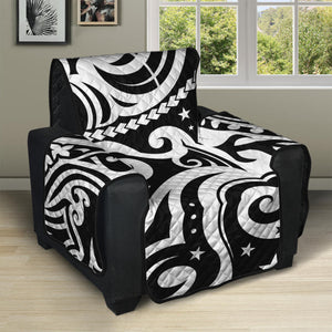 Black And White Polynesian Tattoo Print Recliner Protector