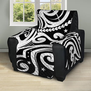 Black And White Polynesian Tattoo Print Recliner Protector