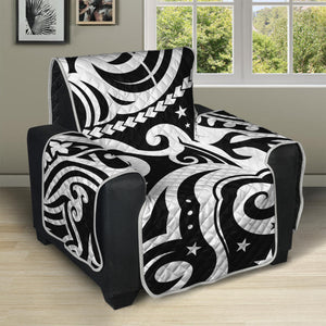 Black And White Polynesian Tattoo Print Recliner Protector