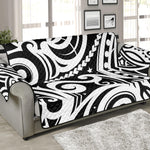 Black And White Polynesian Tattoo Print Sofa Protector