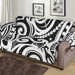 Black And White Polynesian Tattoo Print Sofa Protector