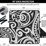 Black And White Polynesian Tattoo Print Sofa Protector