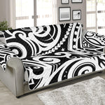 Black And White Polynesian Tattoo Print Sofa Protector