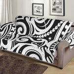 Black And White Polynesian Tattoo Print Sofa Protector