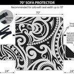 Black And White Polynesian Tattoo Print Sofa Protector