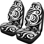 Black And White Polynesian Tattoo Print Universal Fit Car Seat Covers