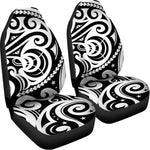 Black And White Polynesian Tattoo Print Universal Fit Car Seat Covers