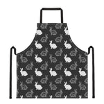 Black And White Rabbit Pattern Print Apron