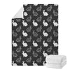 Black And White Rabbit Pattern Print Blanket