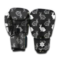 Black And White Rabbit Pattern Print Boxing Gloves