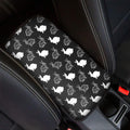 Black And White Rabbit Pattern Print Car Center Console Cover