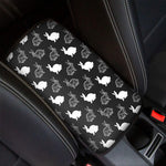 Black And White Rabbit Pattern Print Car Center Console Cover