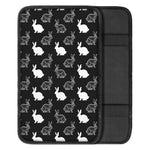 Black And White Rabbit Pattern Print Car Center Console Cover