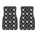 Black And White Rabbit Pattern Print Front Car Floor Mats