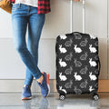Black And White Rabbit Pattern Print Luggage Cover
