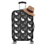 Black And White Rabbit Pattern Print Luggage Cover