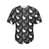 Black And White Rabbit Pattern Print Men's Baseball Jersey