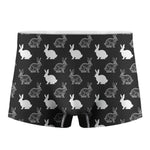 Black And White Rabbit Pattern Print Men's Boxer Briefs
