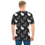 Black And White Rabbit Pattern Print Men's T-Shirt