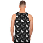 Black And White Rabbit Pattern Print Men's Tank Top